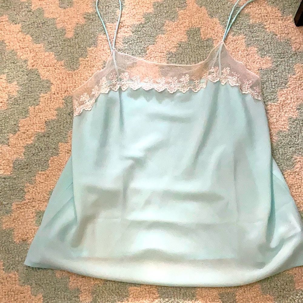 Seafoam Lace & Mesh Camisole Top Lace Detail